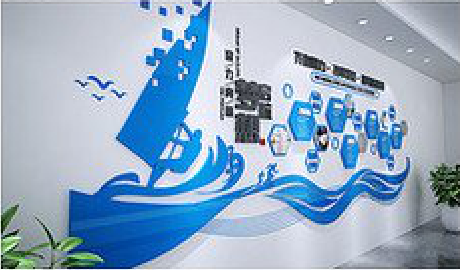 资源海浪主题文化墙如何设计？